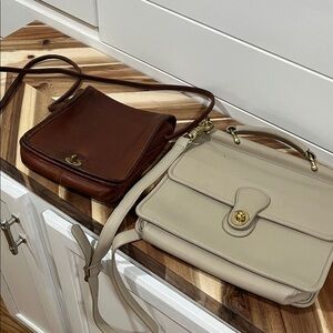 Coach vintage turn lock lot of two Leather Handbags